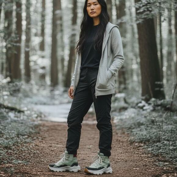 Sorel Sneaker Boot Kinetic Breakthru Venture Mid Womens 9 WP Cinder Sea Sprite - Picture 3 of 11